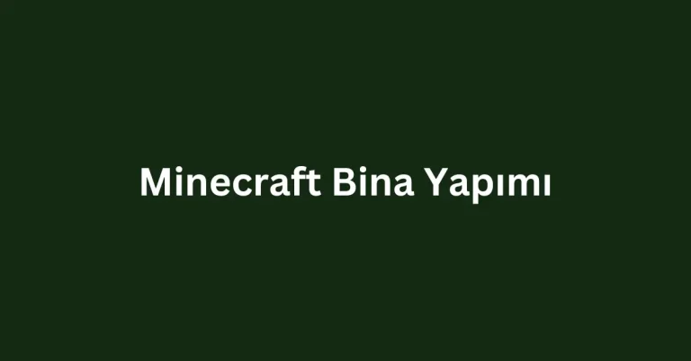 Minecraft Bina Yapımı ve Çeşitleri